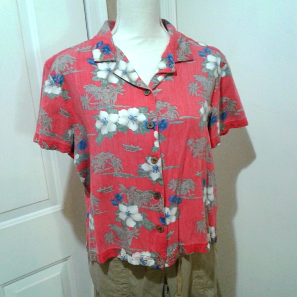 🌺 Gorgeous Island Traders Rayon Tropical Camp Shirt